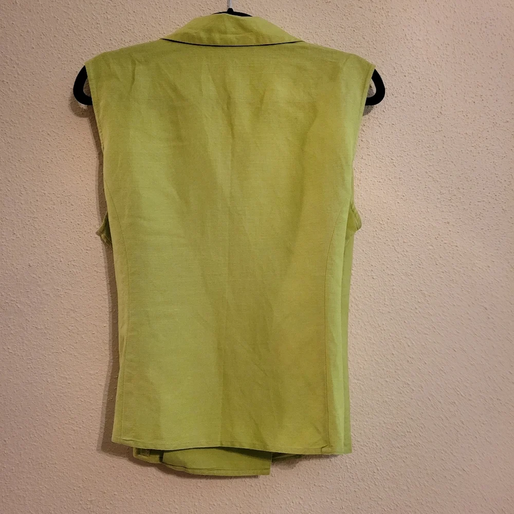 Vintage Montee' Collection lime green wrap top size 16 - Picture 3 of 10